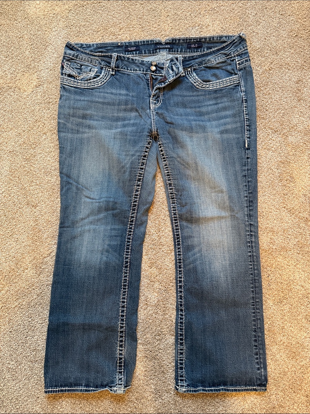 Vigoss plus size 24 Dark Blue Women's Jeans - Classic Straight Leg length 31